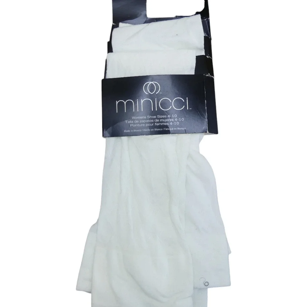 Minicci Tights Women 4-10 White New Nylon Spandex Opaque Solid 3 Pair Pack